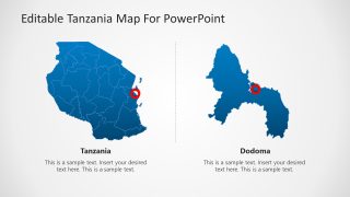 Editable Tanzania PowerPoint Map with Dodoma Capital