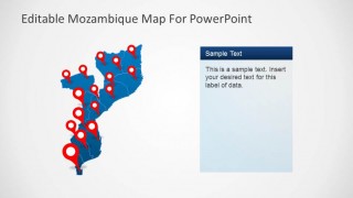 Editable Mozambique Map PowerPoint Template GPS Markers