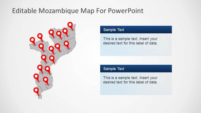 Political Outline PowerPoint Map of Mozambique