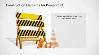 Construction Elements PowerPoint Shape Fence and Cones