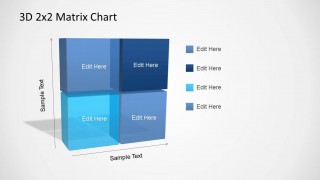 3D Matrix Charts PowerPoint Template 2x2