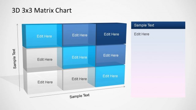 3D Matrix Charts PowerPoint Template 3×3
