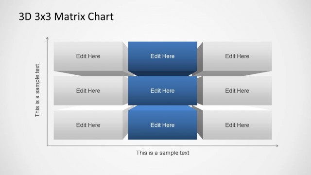 3D Matrix Charts PowerPoint Front View
