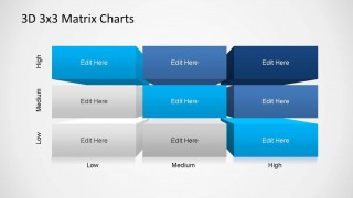 3D Matrix Charts PowerPoint Diagonal
