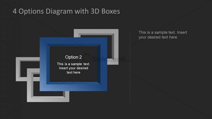 Dark Blue PowerPoint 3D Square Frame highlighted as Second Option.