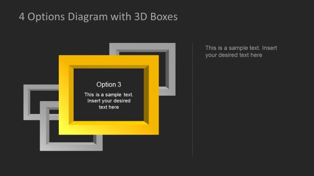 Amazing 3D PowerPoint Square Frames with Overlapping Layers