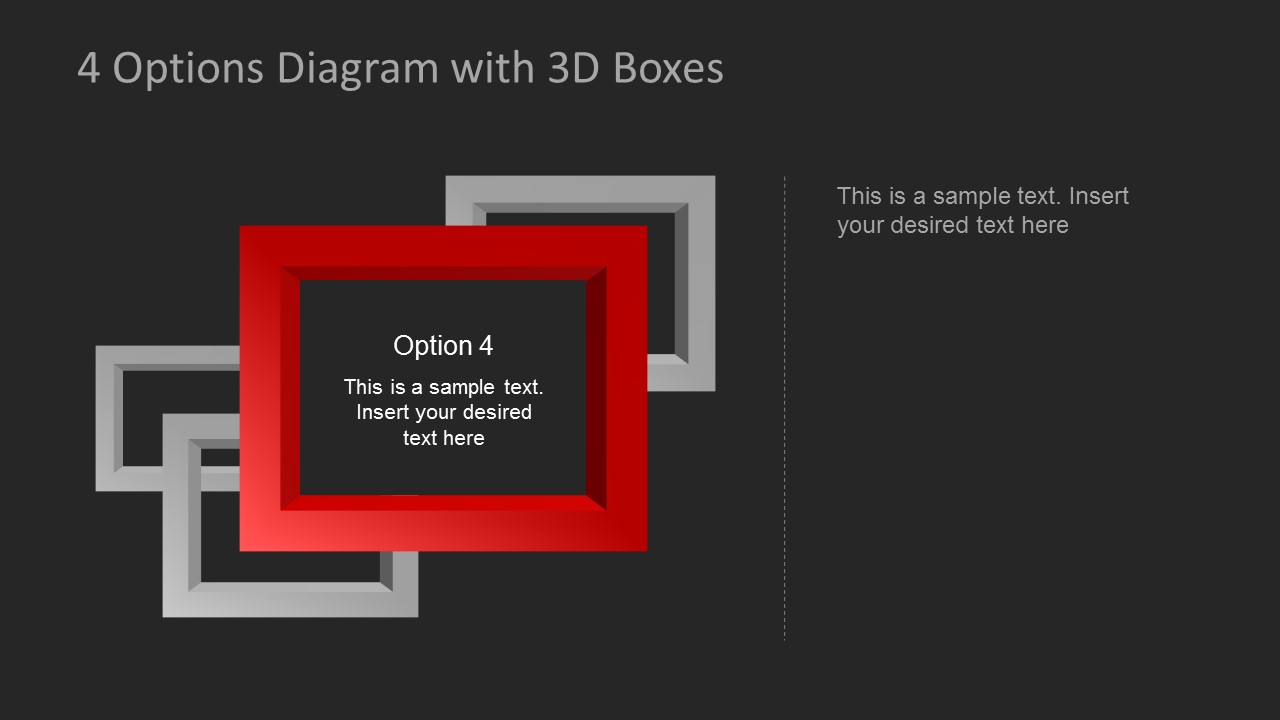 3D PowerPoint Square Frame in Depth Effect