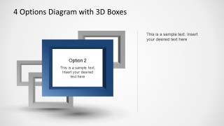 Four Square 3D Frames with depth effect generated with positioning, shadows and layer overlaps.