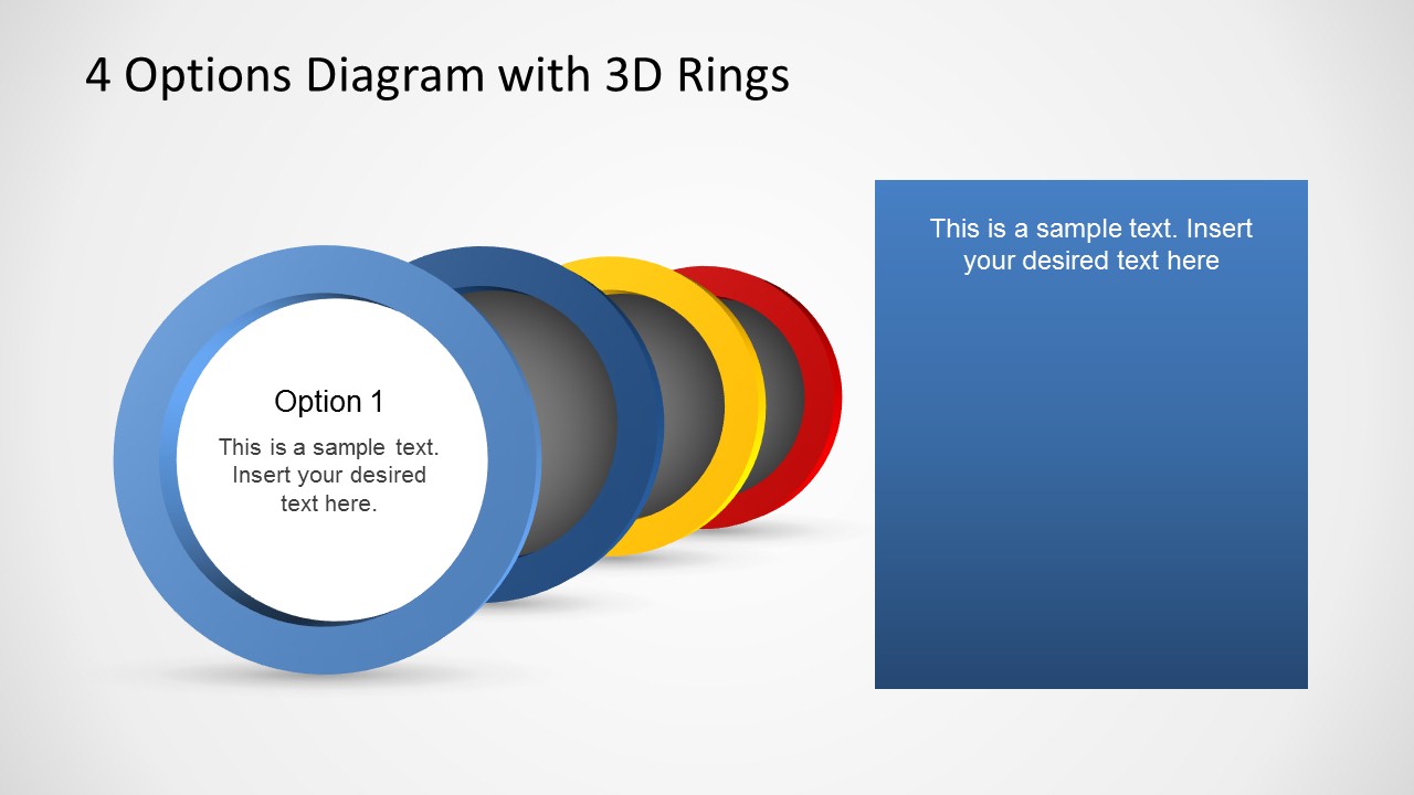 3 Rings Powerpoint 4 Options Diagram Template for PowerPoint with 3D Rings - SlideModel