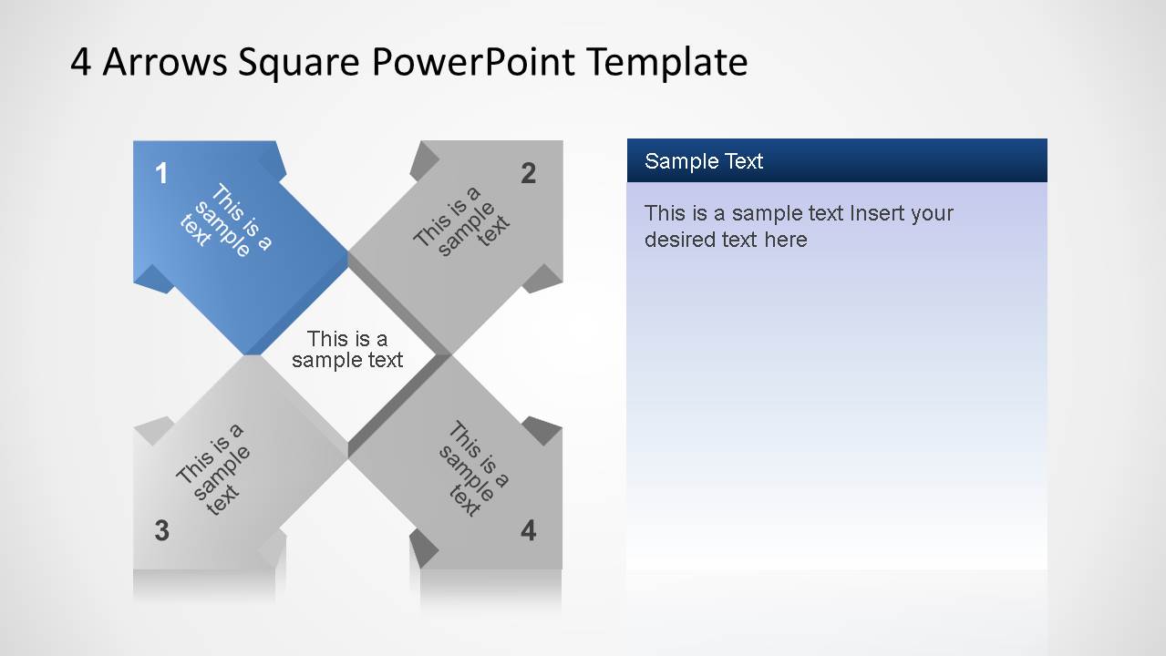 4 Arrows Square PowerPoint Template - SlideModel