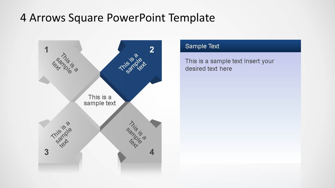 4 Arrows Square PowerPoint Template - SlideModel