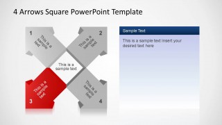 4 Arrows Square PowerPoint Template Third Arrow