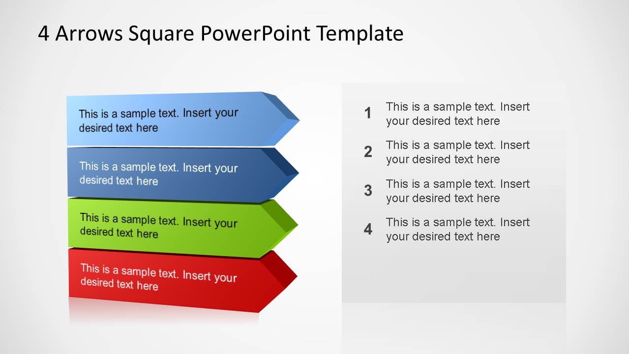 4 Arrows Square PowerPoint Template - SlideModel