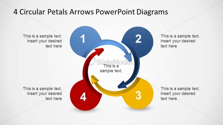Four Steps Circular Arrows Diagram for PowerPoint