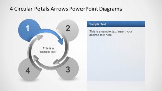  4 Circular Petals Arrows PowerPoint Templates