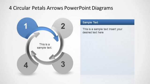 4 Circular Petals Arrows PowerPoint Templates