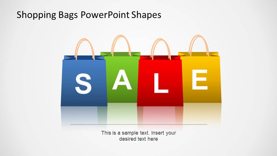 Shopping Bags SALE PowerPoint Shapes Poster