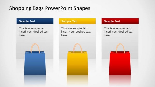 Shopping Bags SALE PowerPoint Three Descriptions