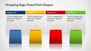 Shopping Bags SALE PowerPoint Four Descriptions