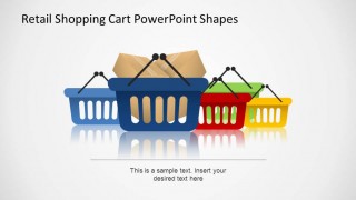 Retail Shopping Cart PowerPoint Shapes Hand Cart and packages