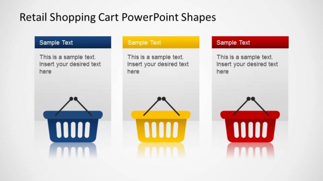 Retail 3 Hand Shopping Cart PowerPoint Shapes