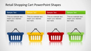 Retail 4 Hand Shopping Cart PowerPoint Shapes 