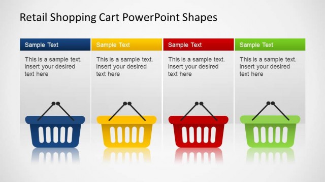 Retail 4 Hand Shopping Cart PowerPoint Shapes