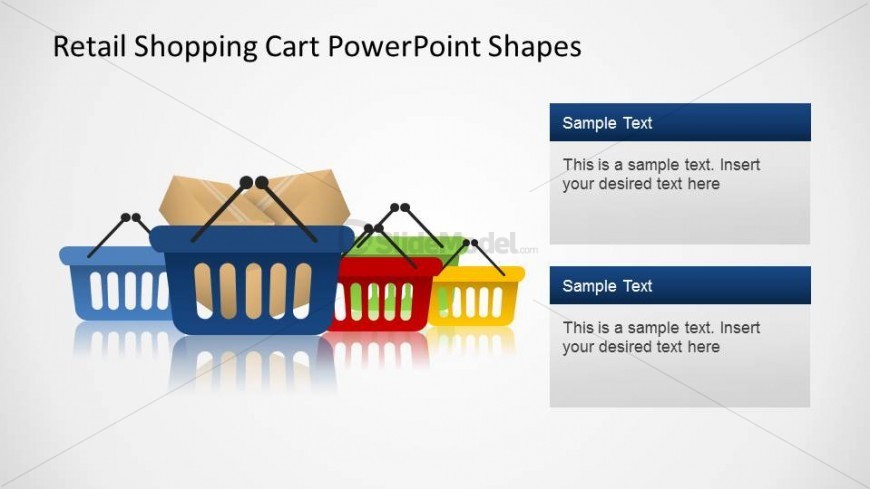 PowerPoint Shapes of Retail Hand Shopping Carts