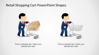 Retail Shopping Cart PowerPoint Shapes Comparing with Mike