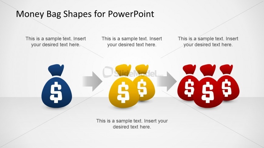 3 Steps Money Bags Process for PowerPoint