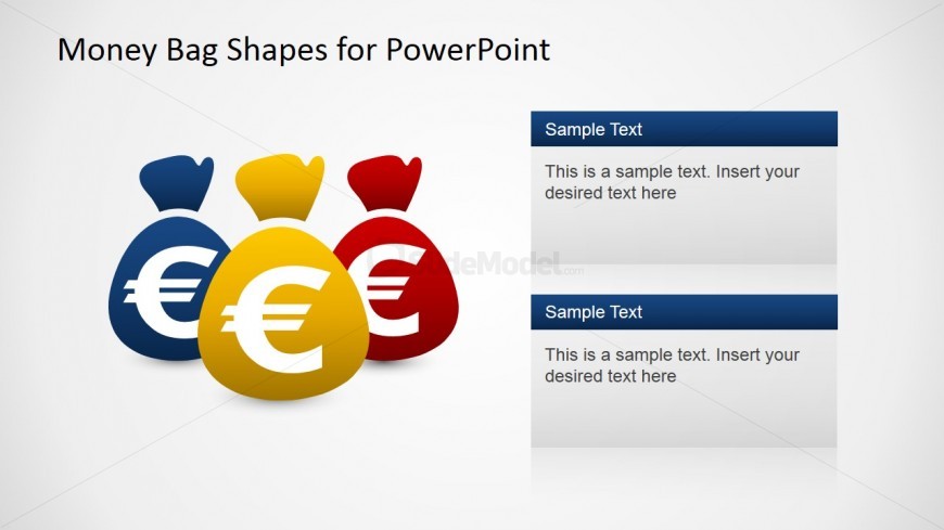 PowerPoint Shapes of Money Bags with Euro