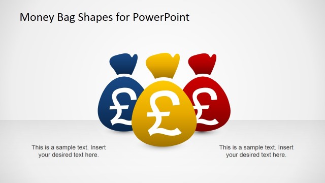 British Pound Symbol Money Bags PowerPoint Shapes
