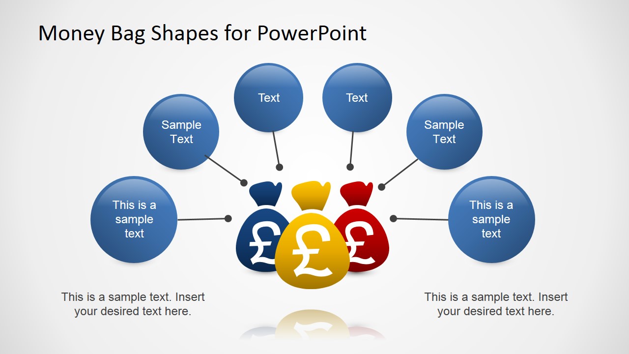 PowerPoint Pound Money Bags Shapes with Text Boubles