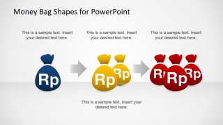 Money Bags with Rupiah Currency PowerPoint Shapes