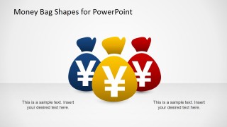 Clipart for PowerPoint Three Money Bags Yen Currency Symbol