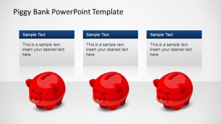 Creative Piggy Bank PowerPoint Shapes Comparison of Three