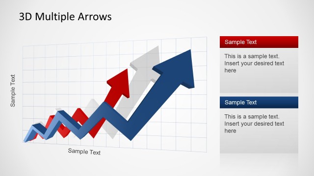 3D Arrow Progress Diagram Template for PowerPoint