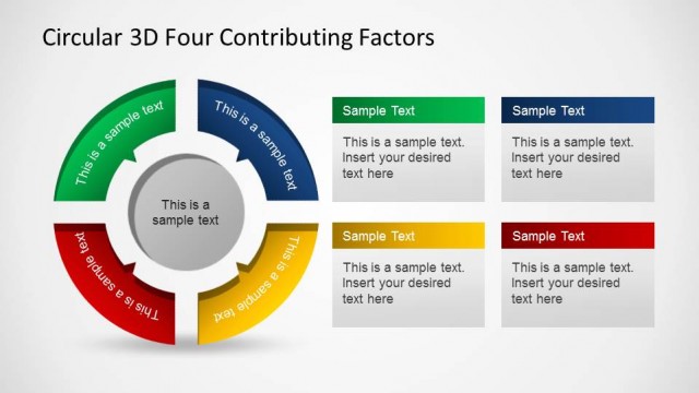 Circular 3D Four Contributing Factors PowerPoint Template