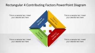 Rectangular 3D 4 Contributing Factors PowerPoint Diagram