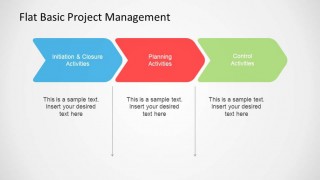 Flat Basic Project Management PowerPoint High Level Stages