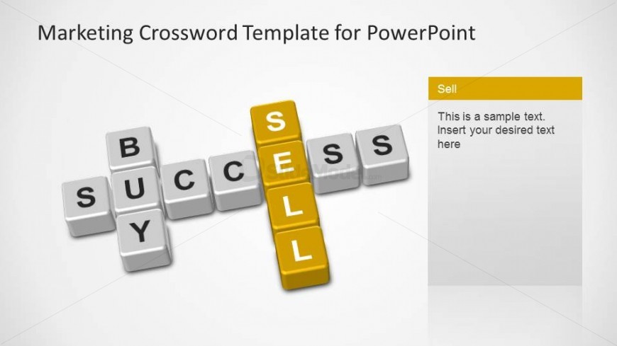 Marketing Crossword with buy, sell and success keywords