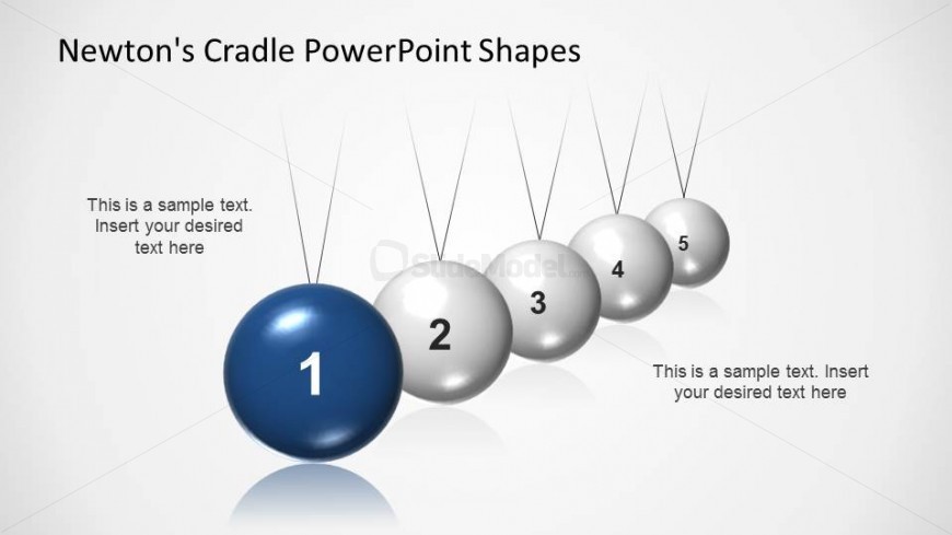 Perspective Spheres of PowerPoint Newtons Cradle