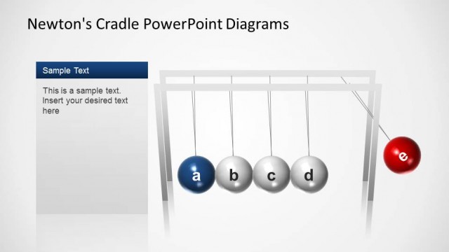 Newtons Cradle PowerPoint Shapes with TextBox