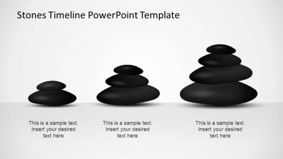 Stones Timelines PowerPoint Shapes showing progress