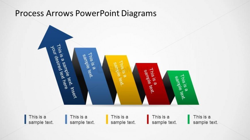 PowerPoint Process Flow moving from right to left increasing funnel.