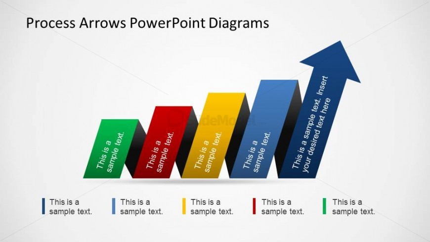 Arrows Created as PowerPoint shapes flowing as horizontal funnel.