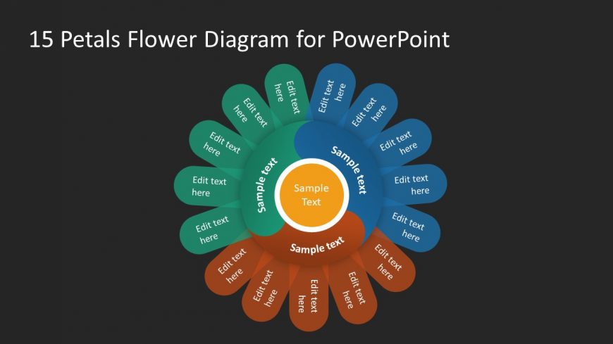 15 Petal Diagram for PowerPoint - Template Slide for Presentations