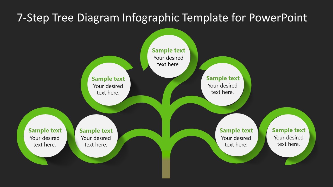 Editable 7-Step Tree Diagram for PPT Presentation