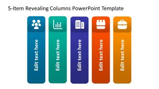 Editable Animated 5 Columns Design for PPT