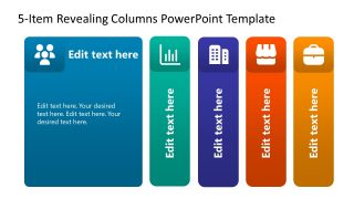 PPT Revealing 5 Columns Diagram 